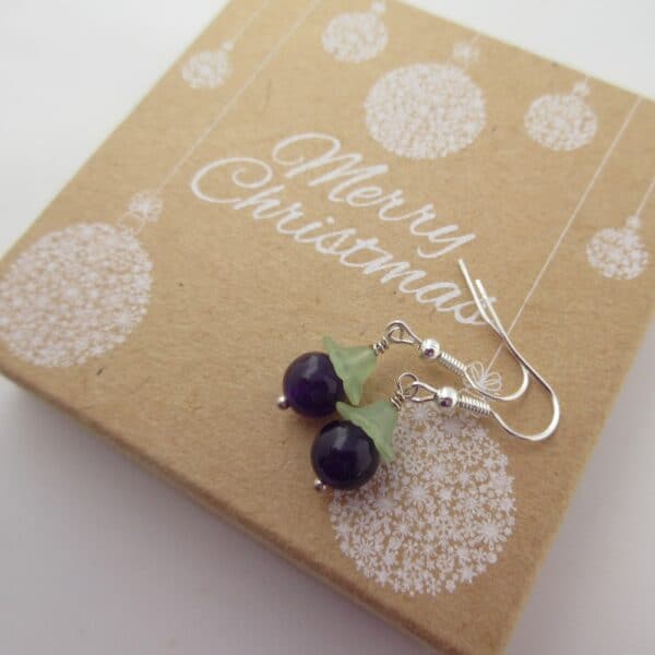 Purple Berry Earrings by Indigo Berry