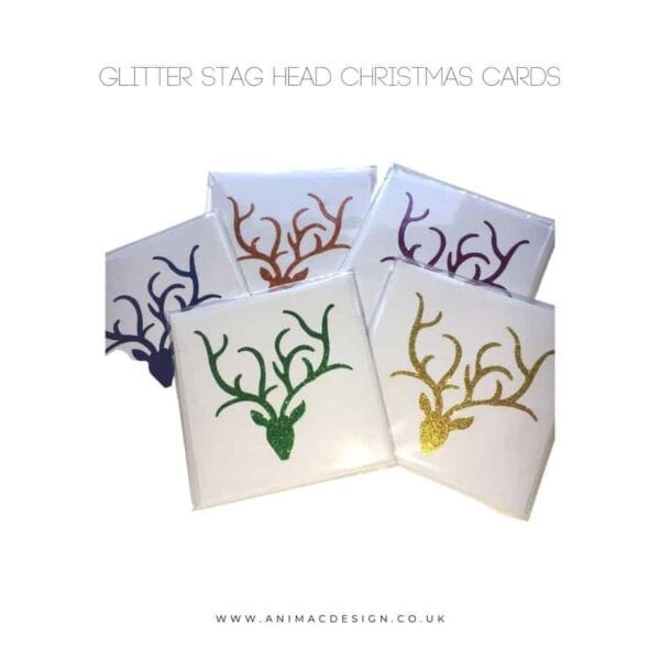 Glitter Stags Head Cards