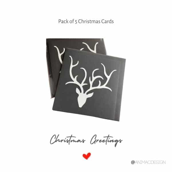 Pack of 5 Stags Head Cards