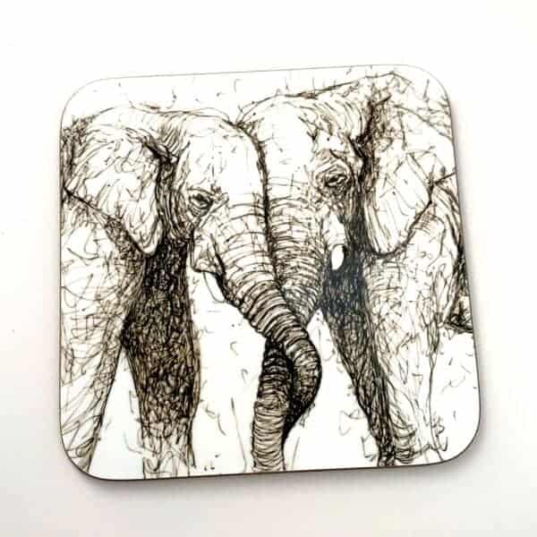 Elephants Entwined Coaster