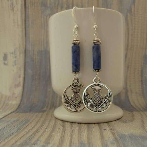 Sodalite and Thistle Earrings by Indigo Berry
