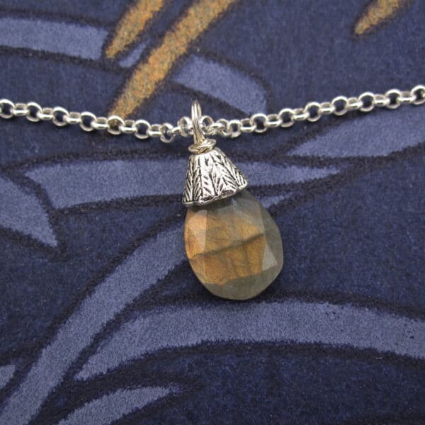One of a Kind Labradorite Pendant on 18 inch silver chain