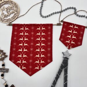 Handmade Christmas Banner - Red Reindeer