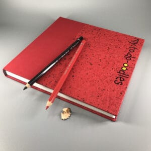 my.to.do-oodles Big Square sketchbook, notebook with a unique Red Momigami cover
