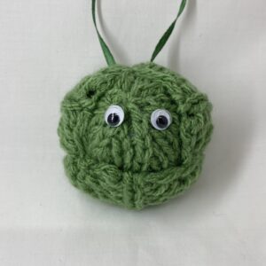 Hand Knitted Brussel Sprout Christmas Tree Decoration