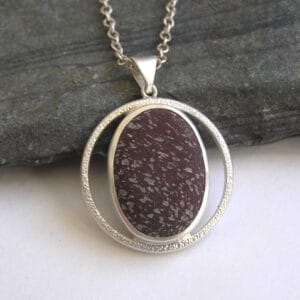 Handmade Pebble Pendant in recycled Sterling Silver