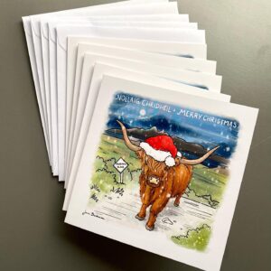 Highland cow Christmas cards