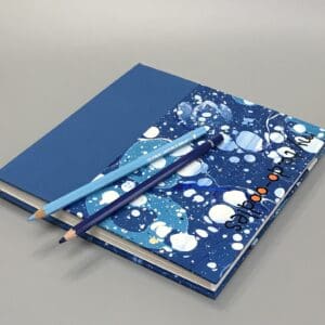 Big Square sketch book with blue marbled cover